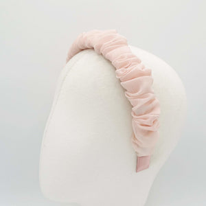VeryShine crinkled chiffon ruched headband pleated hairband accessory for women