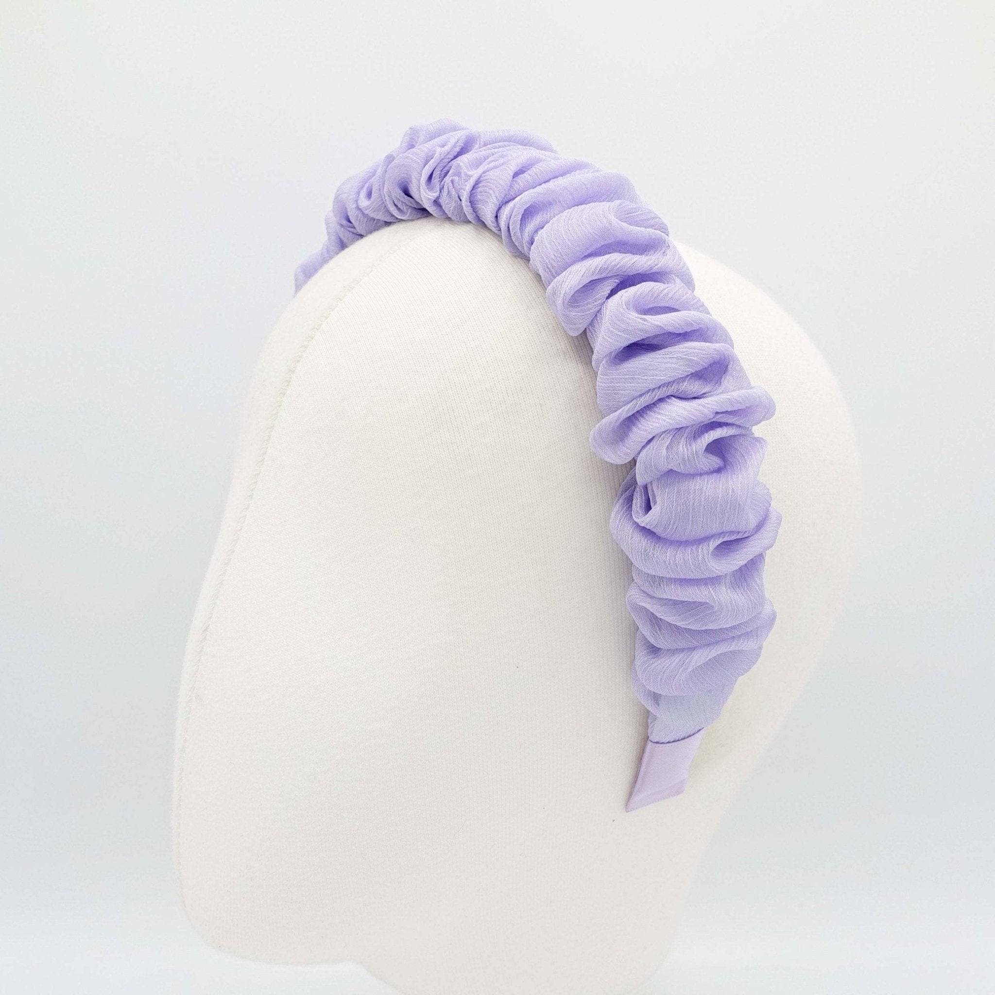 VeryShine crinkled chiffon ruched headband pleated hairband accessory for women