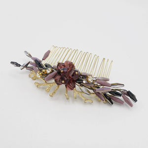 VeryShine crystal beaded flower hair comb event hair accessory