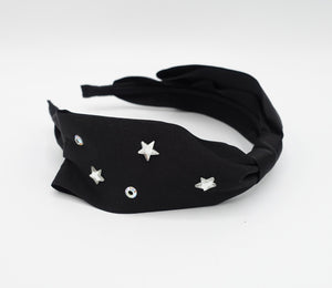 VeryShine crystal hotfix embellished  black bow tie headband