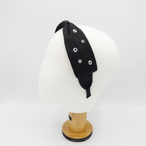 VeryShine crystal hotfix embellished  black bow tie headband