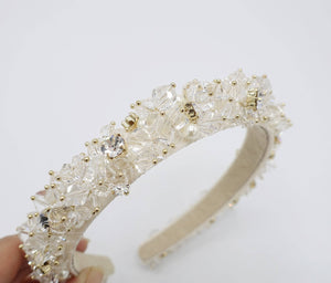 VeryShine crystal pearl beaded headband rhinestone jewel hair accessory for women