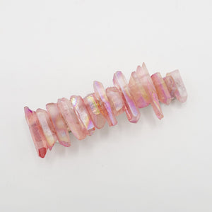 VeryShine crystal stone hair barrette quartz dyed natural hair accessory for women