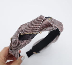 VeryShine dazzling fabric organza chain braided headband stylish hair accessory for women
