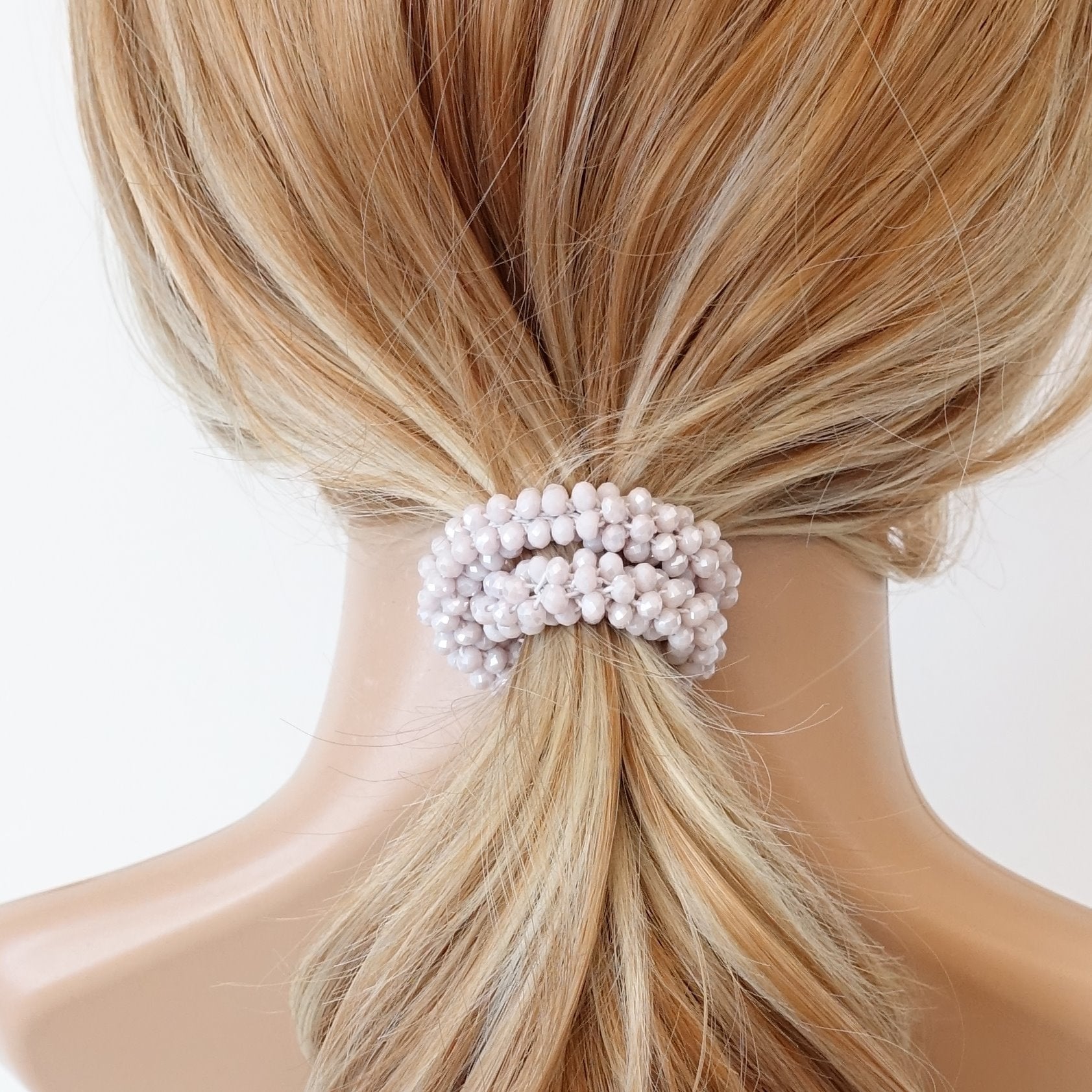 VeryShine dazzling glass crystal beaded hair elastic ponytail holder simple hair tie woman hair accessories