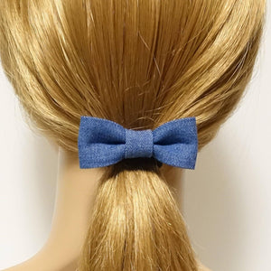 VeryShine Denim Jean Mini Bow Elastic Ponytail Holder for Women Hair Ties