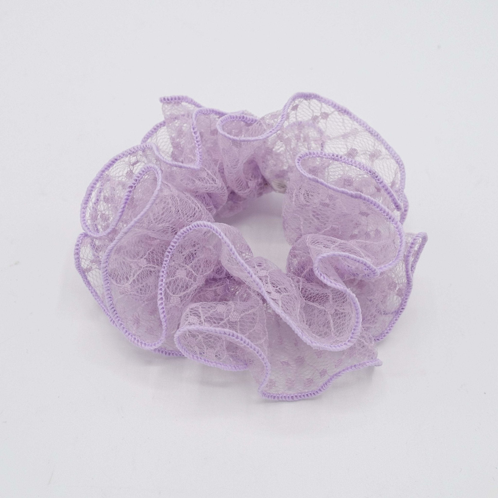 VeryShine dot diamond lace scrunchies double edge scrunchies hair elastic for women