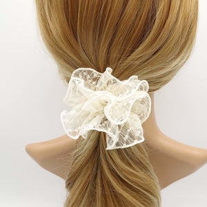 VeryShine dot diamond lace scrunchies double edge scrunchies hair elastic for women