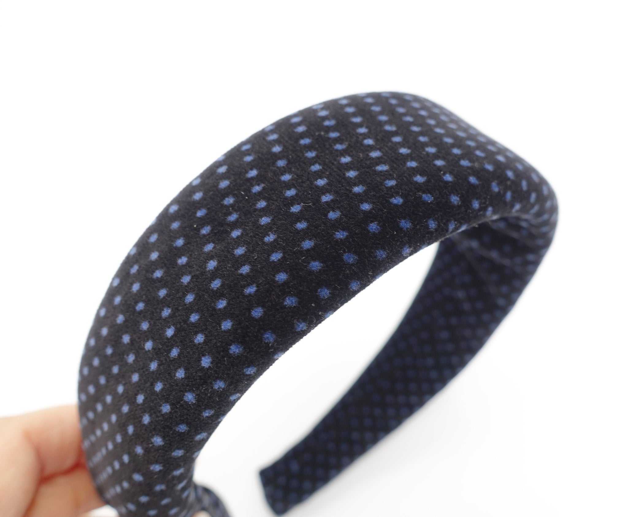 VeryShine dot print cotton velvet headband padded hairband for women