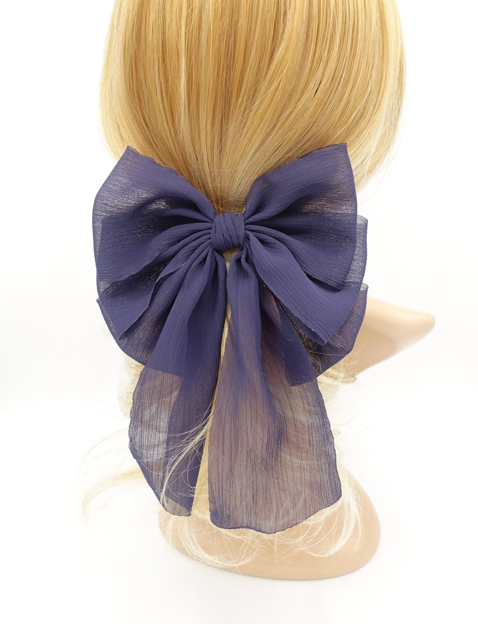 VeryShine double layered bow wide tail women hair accessory chiffon volume hair accessory for women