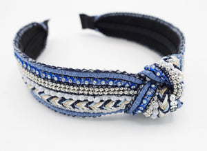 VeryShine embellished top knot headband sequin pearl rhinestone decorated hairband