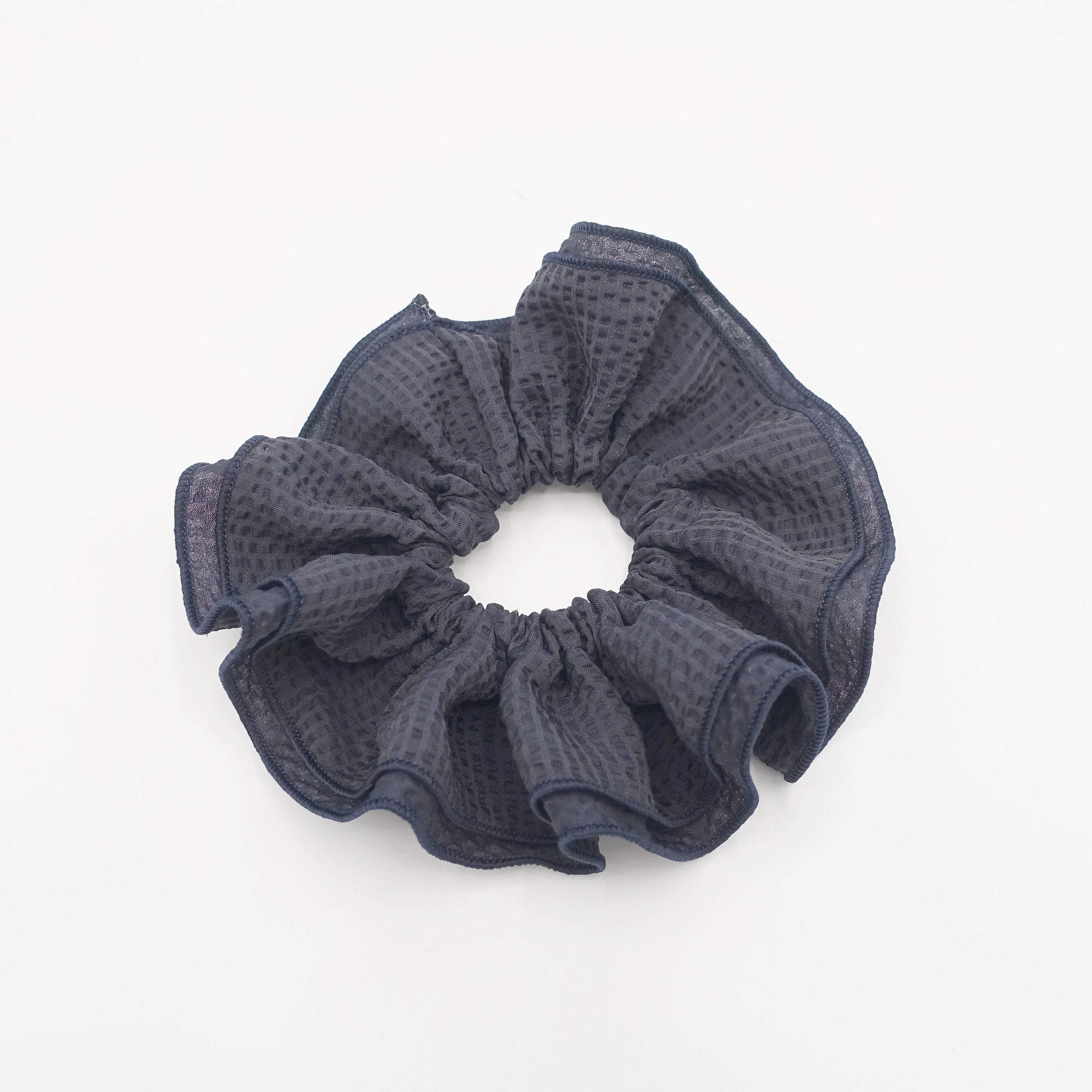 VeryShine embossed pattern double edge scrunchies hair accessory for women