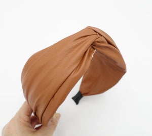 VeryShine faux leather cross headband Autumn Winter hairband for women