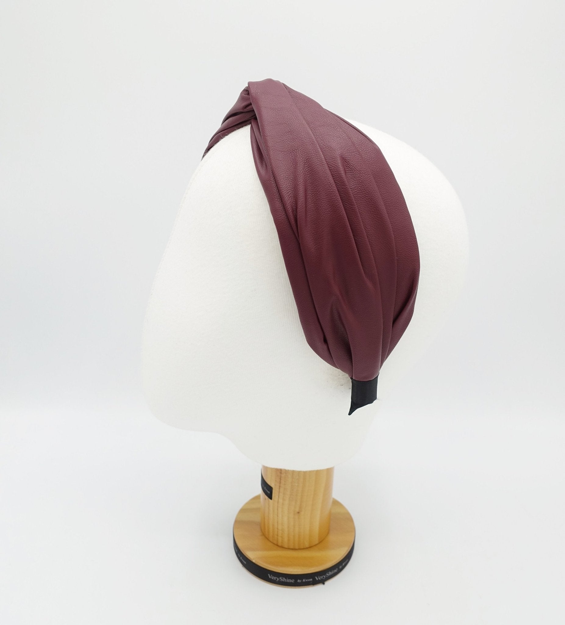 VeryShine faux leather cross headband Autumn Winter hairband for women