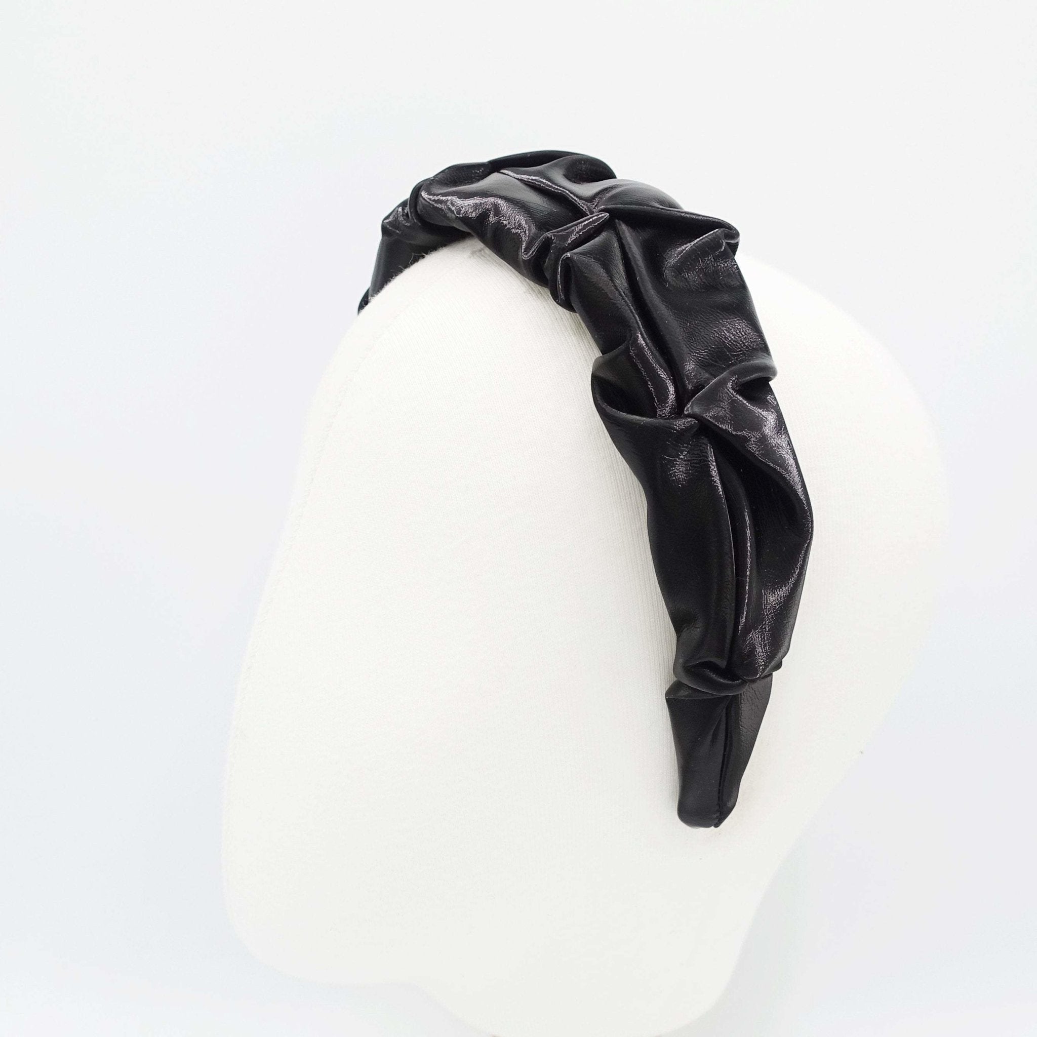 VeryShine faux leather pleat twist headband hair accessory for women