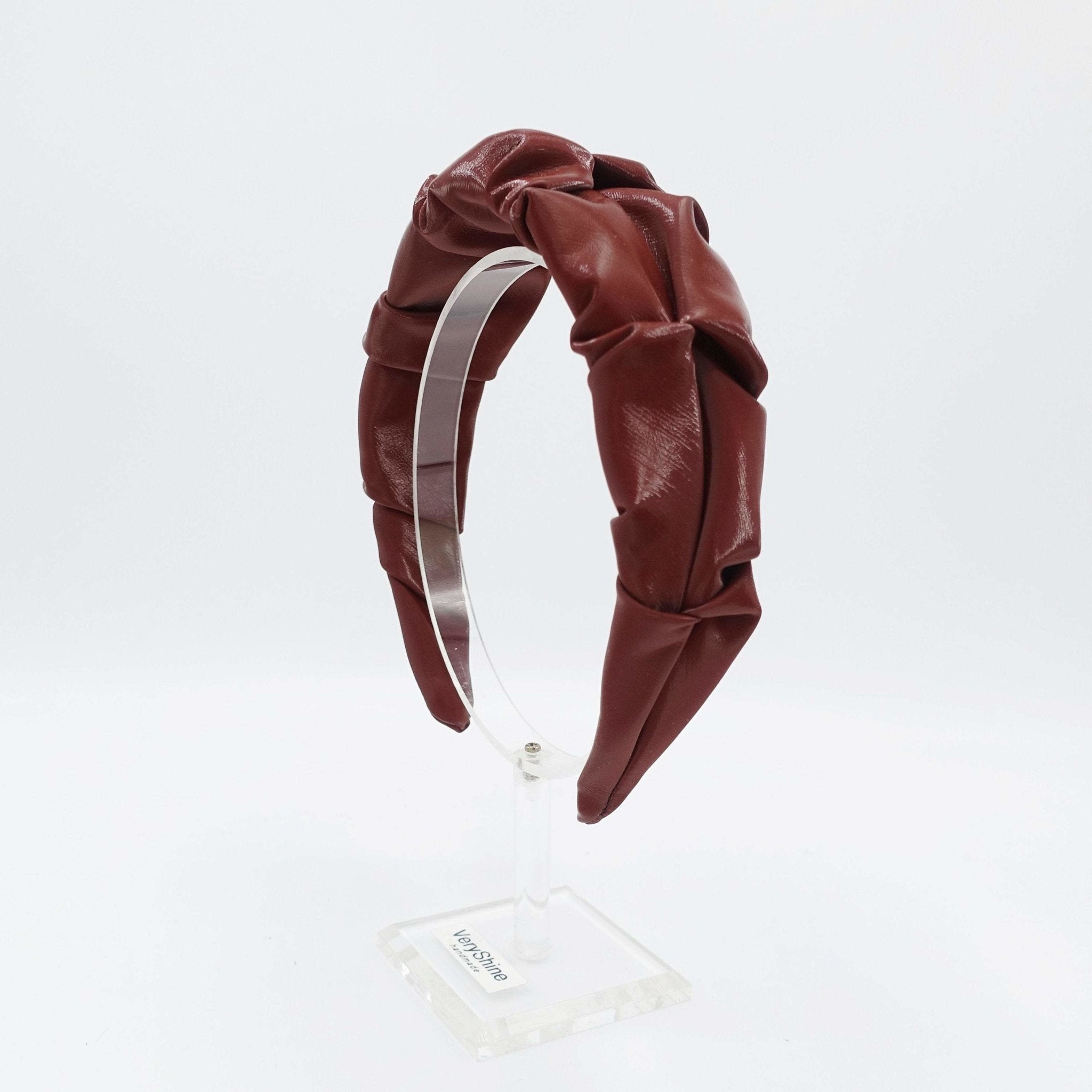 VeryShine faux leather pleat twist headband hair accessory for women