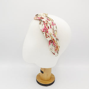 VeryShine floral print pleated wave headband stylish cross hairband women hair accessory