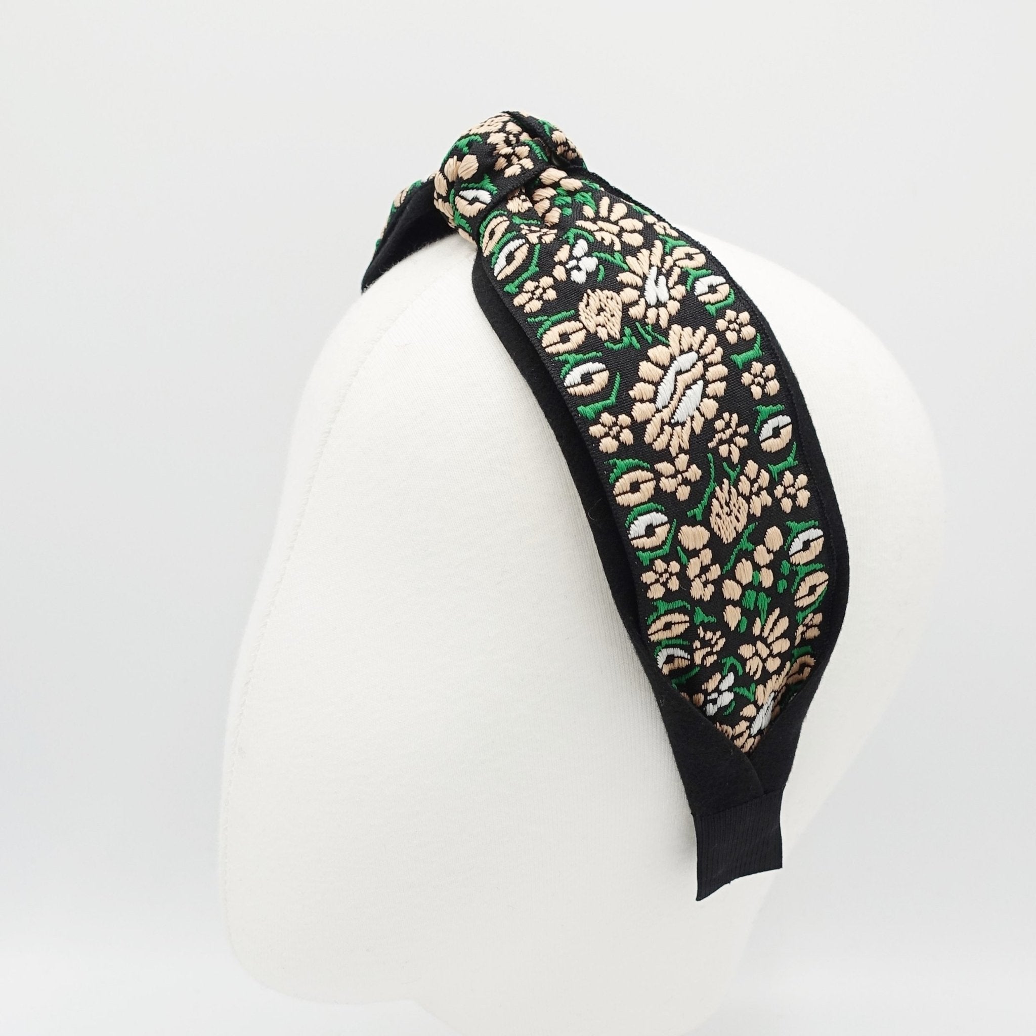 VeryShine flower embroidery headband top knot hairband women hair accessory