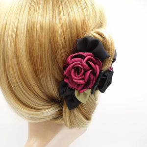VeryShine flower hair claw rose black bow decorated hair clamp