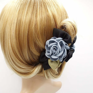VeryShine flower hair claw rose black bow decorated hair clamp
