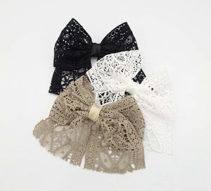 VeryShine flower petal lace hair bow french barrette women hair accessory