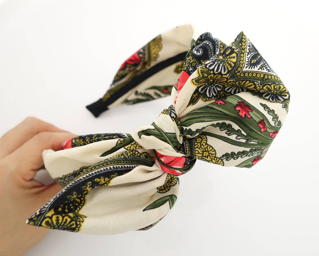 VeryShine flower plant print bow knot headband woman hairband hair accessory