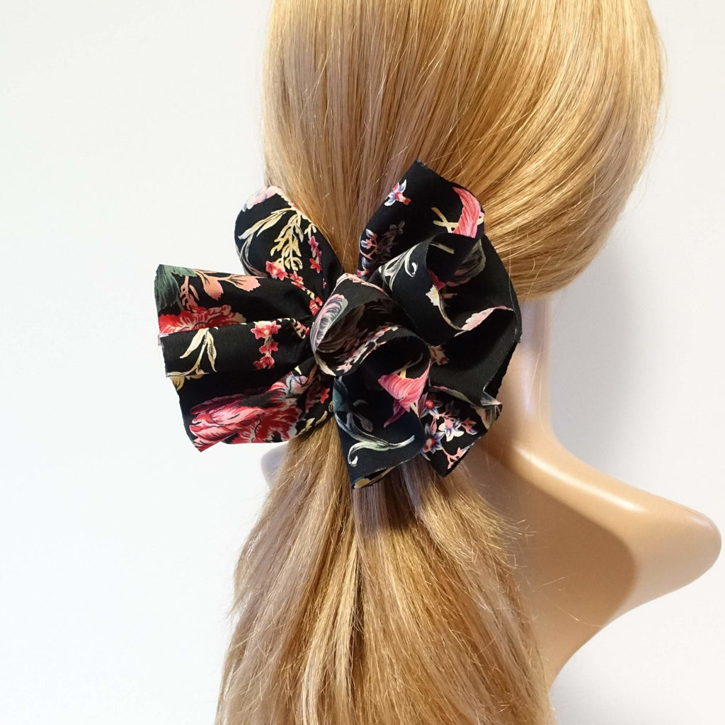 VeryShine flower plant print hair bow barrette volume up women hair bow clip hair accessories