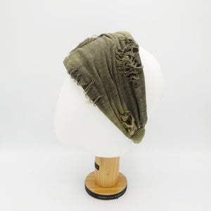 VeryShine frayed fabric turban elastic headband casual hair accessory for women