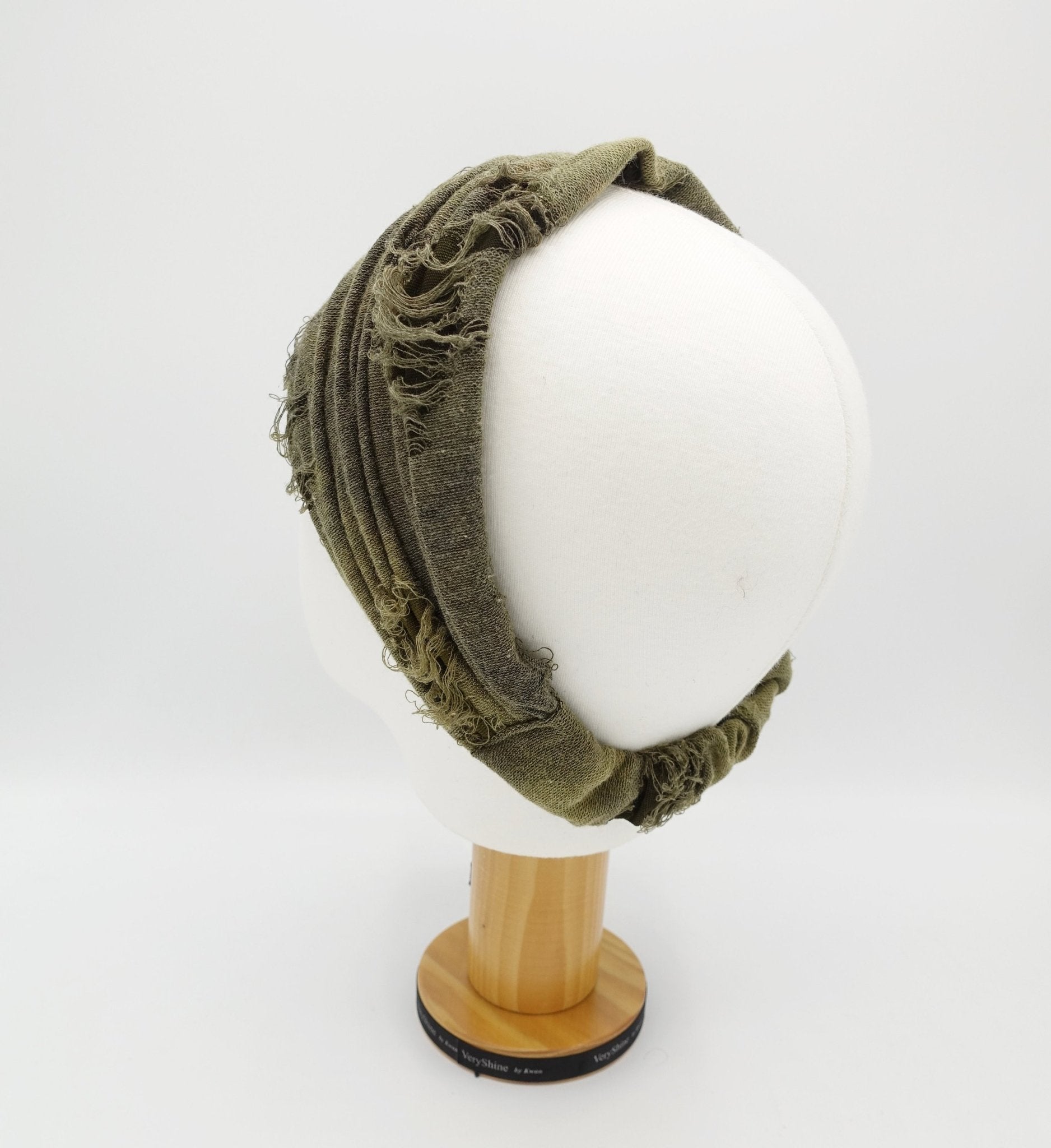 VeryShine frayed fabric turban elastic headband casual hair accessory for women