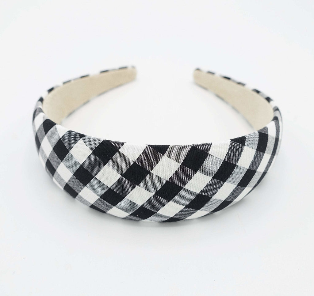 VeryShine gingham check headband lightly padded hairband casual hair accessory for women
