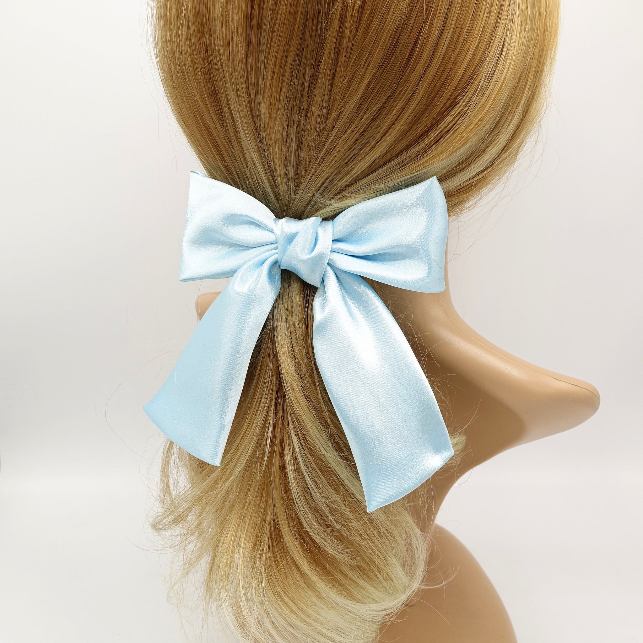 VeryShine glossy satin tail hair bow in regular size hair accessory for women