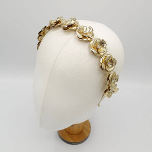 VeryShine gold flower bridal headband metal wedding hairband for brides