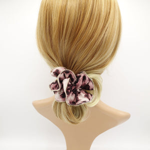 VeryShine golden chain trim leopard scrunchies animal print scrunchy women hair accessories