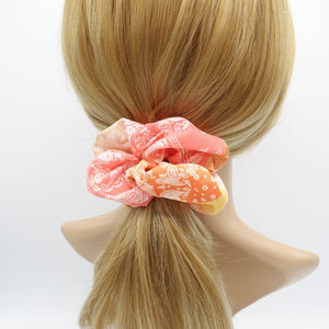VeryShine gradient color paisley print scrunchies hair elastic accessory for women