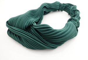 VeryShine Green front twist pleated fabric cross headband women accessory