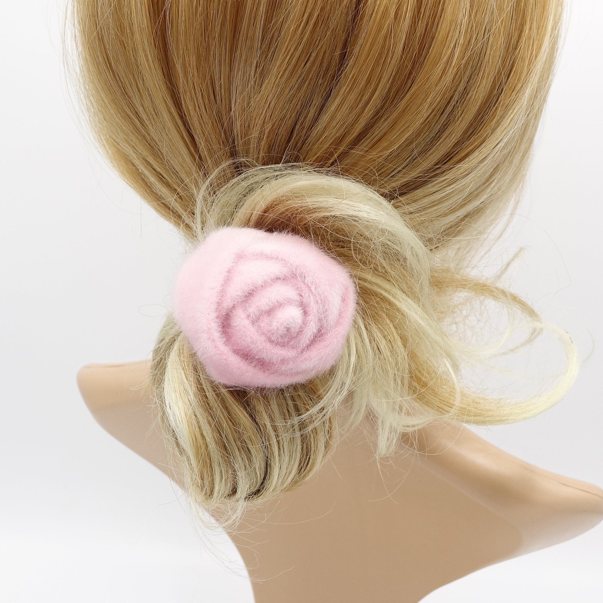 VeryShine Hair Accessories Baby pink rose hair tie elastic ponytail holder