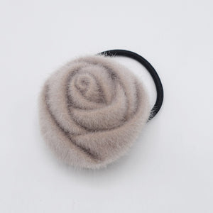 VeryShine Hair Accessories Beige rose hair tie elastic ponytail holder