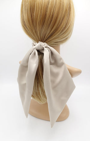 VeryShine Hair Accessories Beige satin tail bow scrunchies