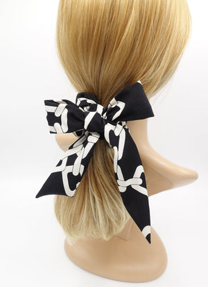 VeryShine Hair Accessories Black chain print scrunchies tail wing hair ties for women
