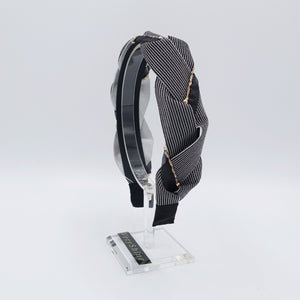 VeryShine Hair Accessories Black dazzling fabric organza chain braided headband stylish hair accessory for women