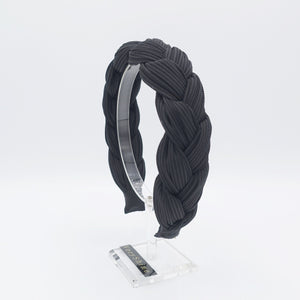 VeryShine Hair Accessories Black rib braided headband
