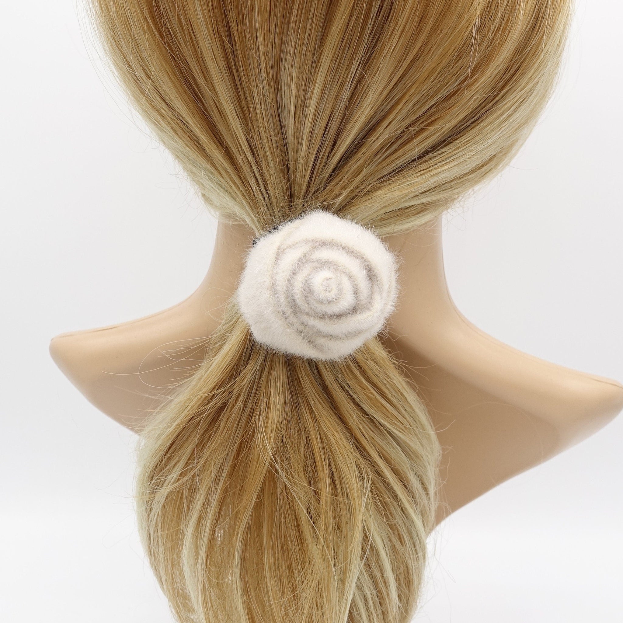 VeryShine Hair Accessories Cream rose hair tie elastic ponytail holder