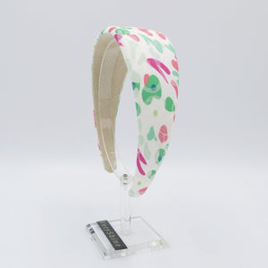 VeryShine Hair Accessories Cream white flower abstract print headband padded hairband for women