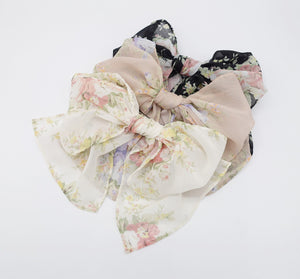 VeryShine Hair Accessories floral rolled hem chiffon hair bow barrette accessory for women
