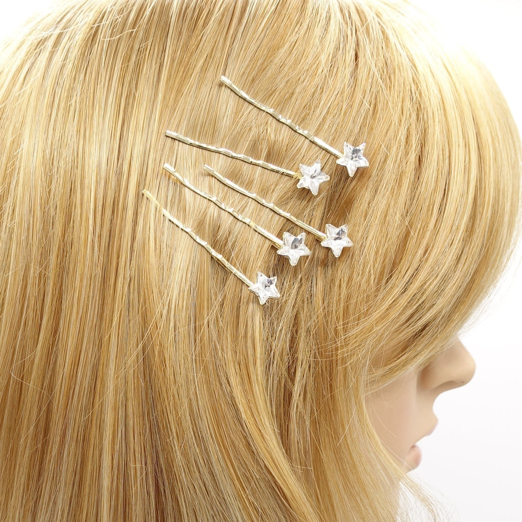 Set of 5 Silver & Glass Hair Pins Bridal High Quality Glass Pearl Hair Pins Set of 5 Wedding  main image 4