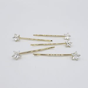 VeryShine Hair Accessories Gold glass star bobby pin set