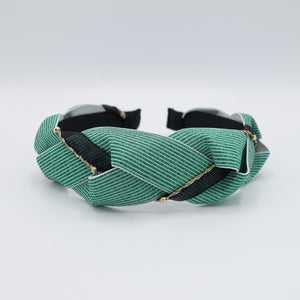 VeryShine Hair Accessories Green dazzling fabric organza chain braided headband stylish hair accessory for women