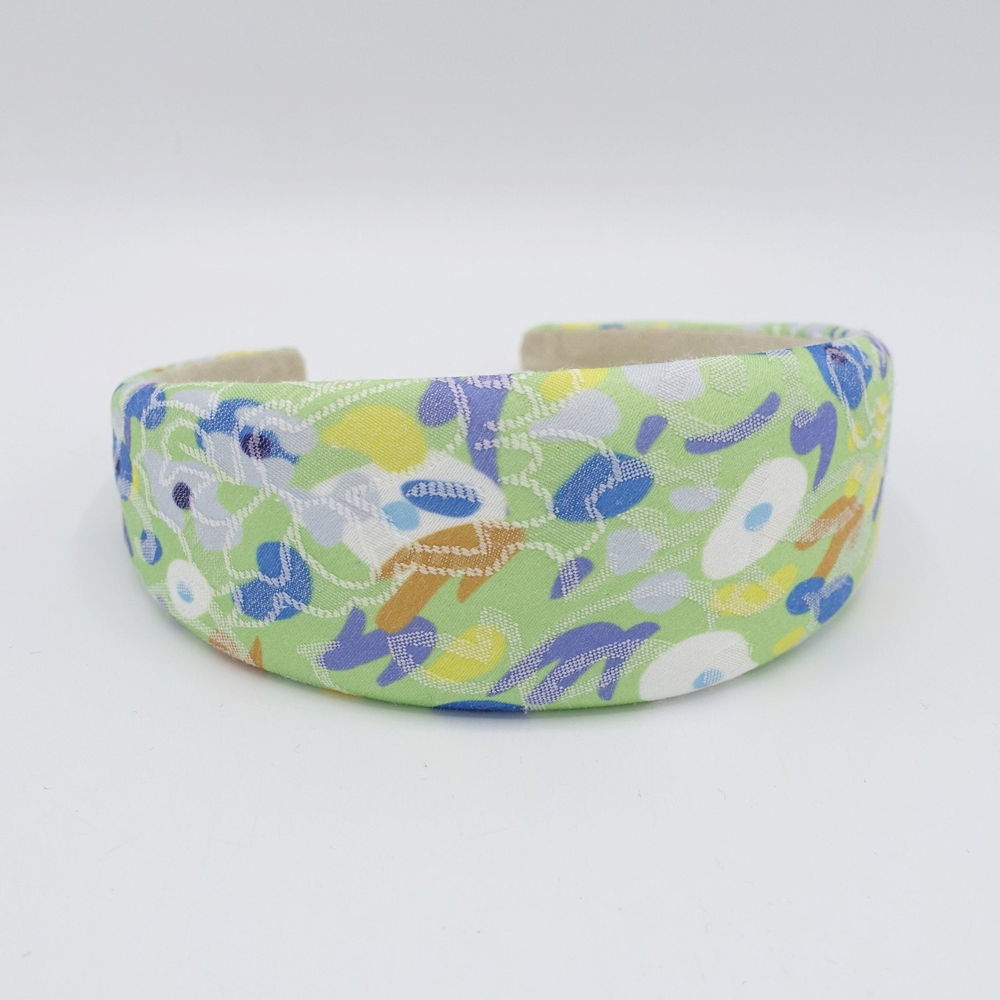 VeryShine Hair Accessories Green flower abstract print headband padded hairband for women