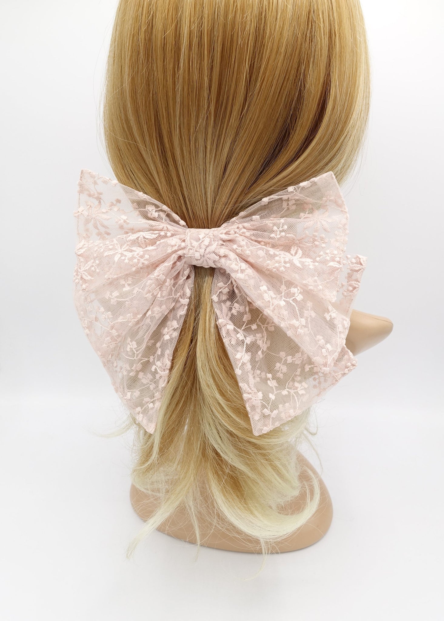 cute pink lace ribbon bow hairclip (right)