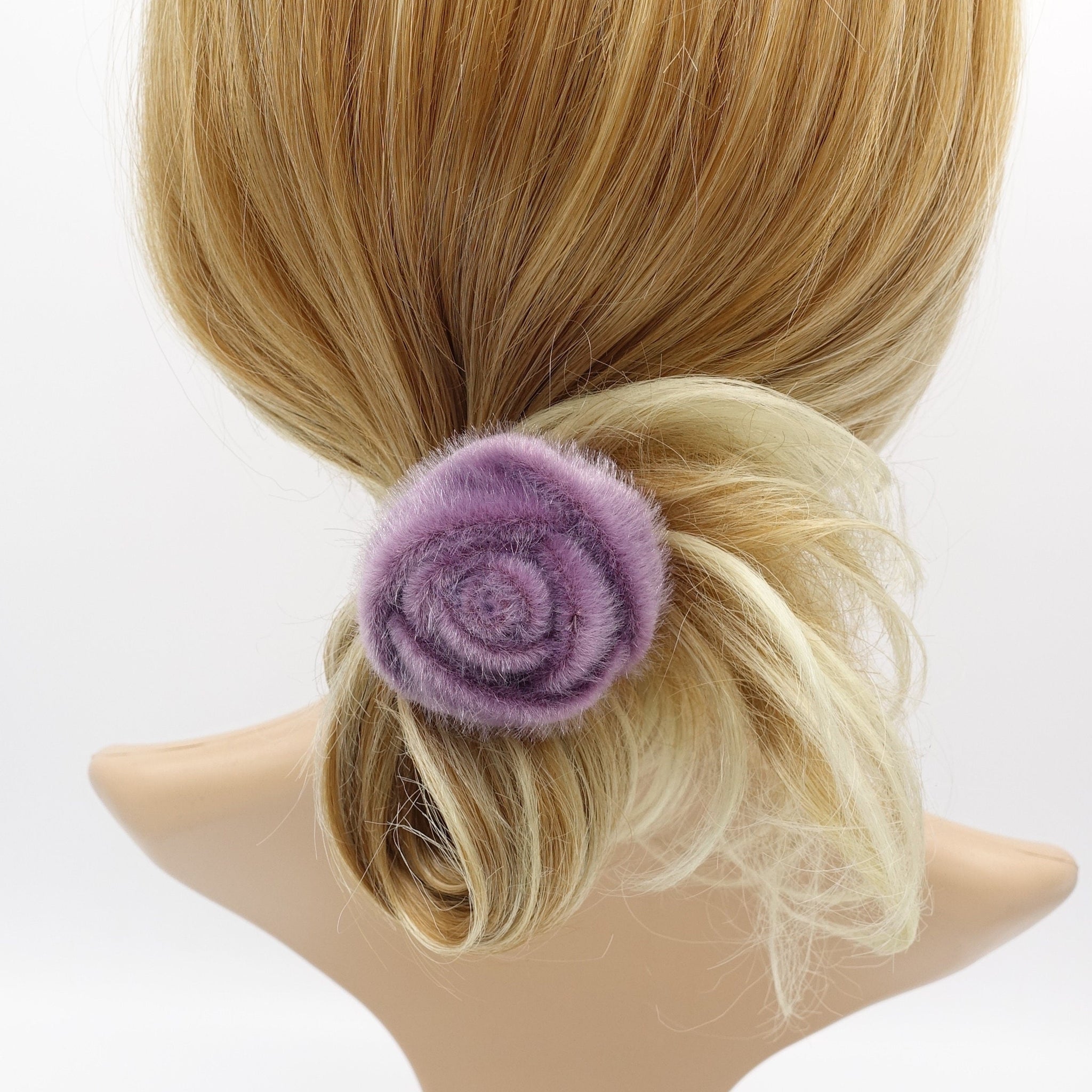 VeryShine Hair Accessories Lavender rose hair tie elastic ponytail holder